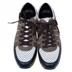 Pre Owned حذاء رياضي دولتشي أند غابانا جلد ثلاثي اللون وسويدي مقاس 43.5