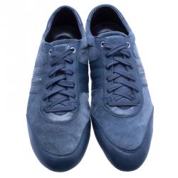 Pre Owned Dolce and Gabbana Two Tone Suede and Leather Sneakers Size 42