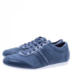 Pre Owned Dolce and Gabbana Two Tone Suede and Leather Sneakers Size 42