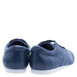 Pre Owned Dolce and Gabbana Two Tone Suede and Leather Sneakers Size 42