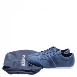 Pre Owned Dolce and Gabbana Two Tone Suede and Leather Sneakers Size 42