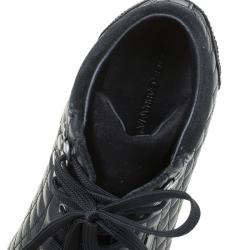 Pre Owned Dolce and Gabbana Black Quilted Leather Hi Top Trainer Sneakers Size 42