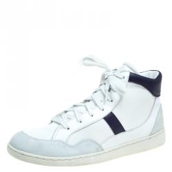 Dolce and Gabbana Multicolor Nylon and Leather High Top Sneakers Size 41