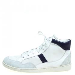Dolce and Gabbana Multicolor Nylon and Leather High Top Sneakers Size 41