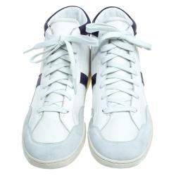 Dolce and Gabbana Multicolor Nylon and Leather High Top Sneakers Size 41