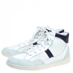 Dolce and Gabbana Multicolor Nylon and Leather High Top Sneakers Size 41