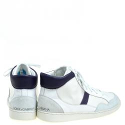 Dolce and Gabbana Multicolor Nylon and Leather High Top Sneakers Size 41