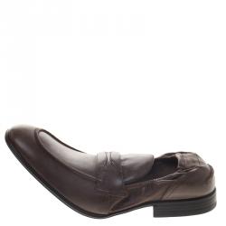 Pre Owned حذاء بيني لوفرز دولتشي آند غابانا جلد بني مقاس 40.5