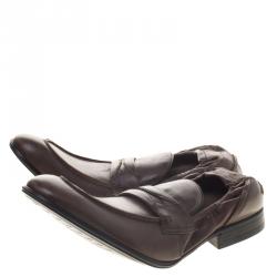 Pre Owned حذاء بيني لوفرز دولتشي آند غابانا جلد بني مقاس 40.5