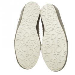 Pre Owned حذاء رياضي دولتشي أند غابانا أربطة كانفاس رصاصية مقاس 41