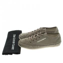 Pre Owned حذاء رياضي دولتشي أند غابانا أربطة كانفاس رصاصية مقاس 41