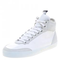 Pre Owned حذاء رياضي دولتشي آند غابانا جلد وسويدي ثنائي اللون رقبة مرتفعة مقاس 40.5