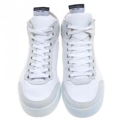 Pre Owned حذاء رياضي دولتشي آند غابانا جلد وسويدي ثنائي اللون رقبة مرتفعة مقاس 40.5