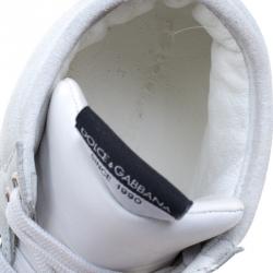 Pre Owned حذاء رياضي دولتشي آند غابانا جلد وسويدي ثنائي اللون رقبة مرتفعة مقاس 40.5