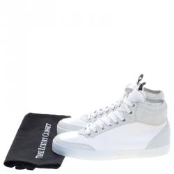 Pre Owned حذاء رياضي دولتشي آند غابانا جلد وسويدي ثنائي اللون رقبة مرتفعة مقاس 40.5