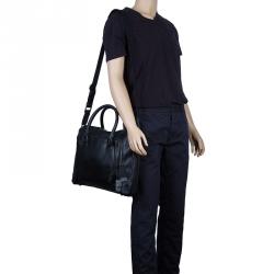 Pre Owned Dolce and Gabbana Black Leather Alan Breifcase