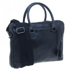 Pre Owned Dolce and Gabbana Black Leather Alan Breifcase