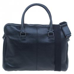 Pre Owned Dolce and Gabbana Black Leather Alan Breifcase