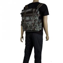 Dolce and Gabbana Brown Coated Canvas and Leather Trimmed Backpack