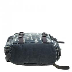 Dolce and Gabbana Brown Coated Canvas and Leather Trimmed Backpack