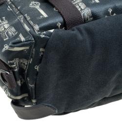 Dolce and Gabbana Brown Coated Canvas and Leather Trimmed Backpack
