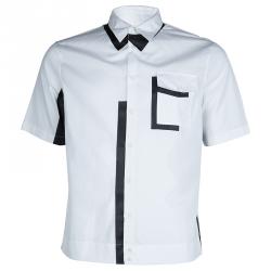 DSquared2 Monochrome Button-down Short Sleeve Cotton Shirt XXL