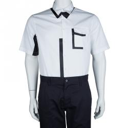 DSquared2 Monochrome Button-down Short Sleeve Cotton Shirt XXL