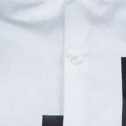 DSquared2 Monochrome Button-down Short Sleeve Cotton Shirt XXL