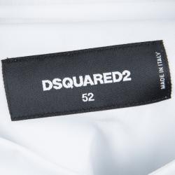 DSquared2 Monochrome Button-down Short Sleeve Cotton Shirt XXL