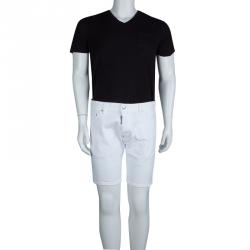 DSquared2 White Denim Bermuda Shorts L