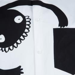 DSquared2 Monochrome Printed Short Sleeve Button Down Cotton Shirt XXL