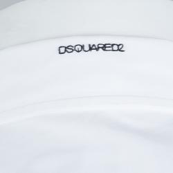 DSquared2 Monochrome Printed Short Sleeve Button Down Cotton Shirt XXL