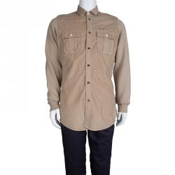 Dsquared  Beige Corduroy Button Front Shirt XXL