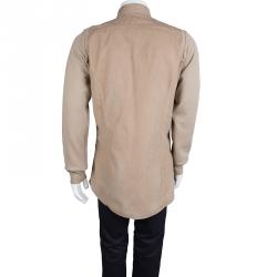 Dsquared  Beige Corduroy Button Front Shirt XXL