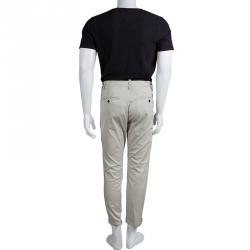 DSquared2 Beige Cotton Faux Boxer Waist Detail Chinos XS 