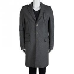 Dsquared2 Grey Wool Overcoat XL