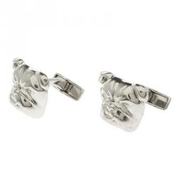 Pre Owned Alfred Dunhill Iconic Bulldog Silver Cufflinks