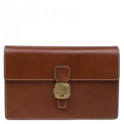 Dunhill Brown Leather Vintage Clutch Bag Dunhill | TLC