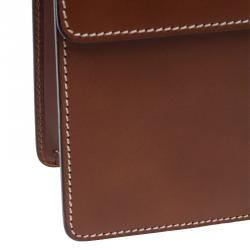 Pre Owned Dunhill Brown Leather Vintage Clutch Bag