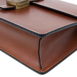 Pre Owned Dunhill Brown Leather Vintage Clutch Bag