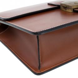 Pre Owned Dunhill Brown Leather Vintage Clutch Bag