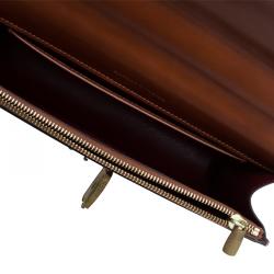 Pre Owned Dunhill Brown Leather Vintage Clutch Bag