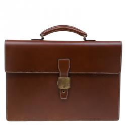 Dunhill Tan Leather Vintage Document Briefcase
