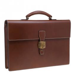 Dunhill Tan Leather Vintage Document Briefcase