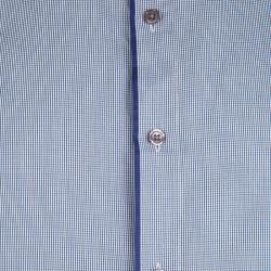 Pre Owned Elie Tahari Blue Checkered Long Sleeve Button Front Shirt L