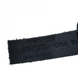 Emporio Armani Navy Blue Saffiano Leather Eagle Buckle One Size Belt 