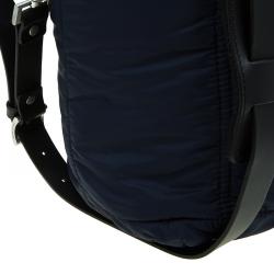 Pre Owned Emporio Armani Navy Blue Nylon Padded Shopper Tote