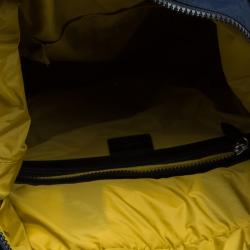 Pre Owned Emporio Armani Navy Blue Nylon Padded Shopper Tote