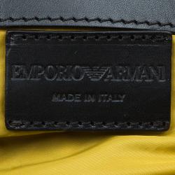 Pre Owned Emporio Armani Navy Blue Nylon Padded Shopper Tote