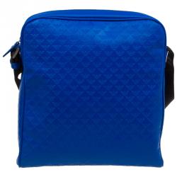 Emporio Armani Blue Leather Medium Messenger Bag